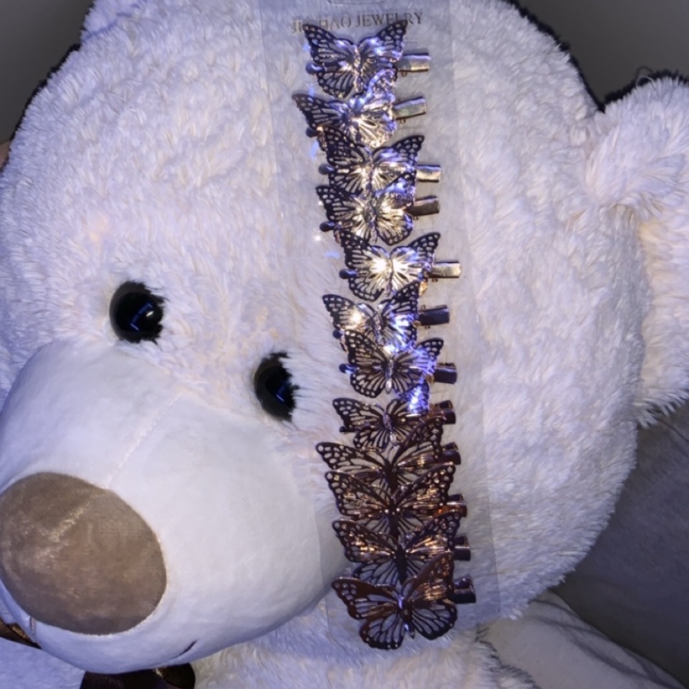 Gold Butterfly Hair Clips